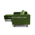 Sven Green Fabric Sofa Sekti Kiri